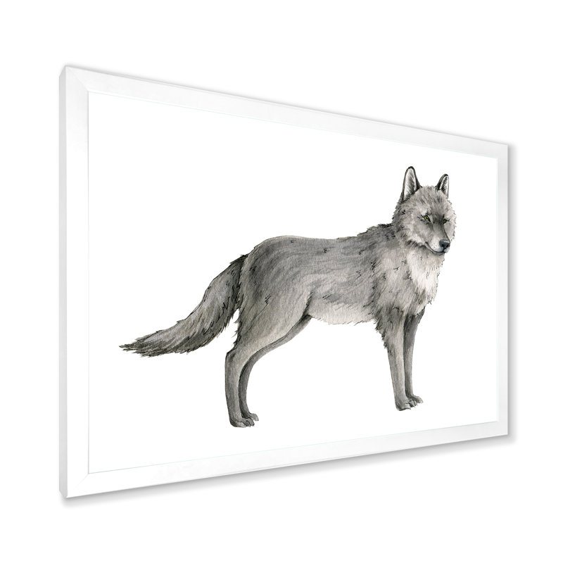 Portrait d'un loup I - reproduction sur toile, H 34 po x l 44 po, Toile blanche avec cadre d'angle fermé