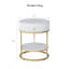  Table d'appoint ronde avec tiroir de rangement et tablette ouverte-1672731847-1670782251