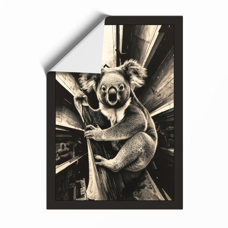 Koala Halo Japandi - Framed Print, Unframed, A3 - 42.0 x 29.7 cm