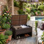 Boîte de terrasse extérieure, meubles de patio en rotin PE brun
