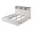 Etsuyo Farmhouse King Bed Frame with Headboard and Power Outlets,  Wood Platform Bed with Storage, 4 Drawers ,Led Light, No Box Spring Needed-1226847249