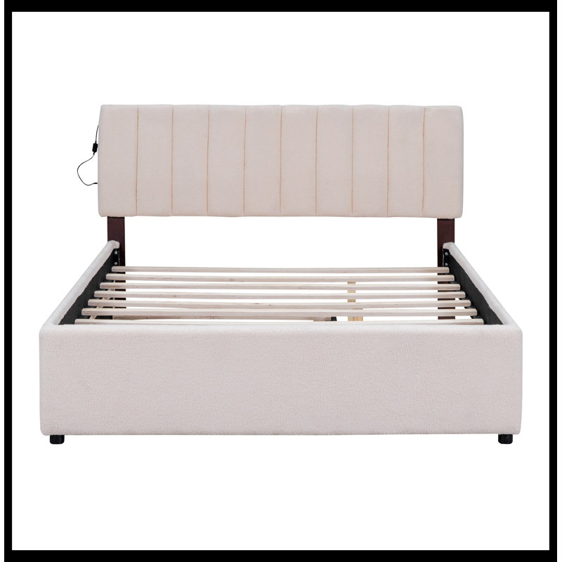 Lit plateforme tapissier Marjorine