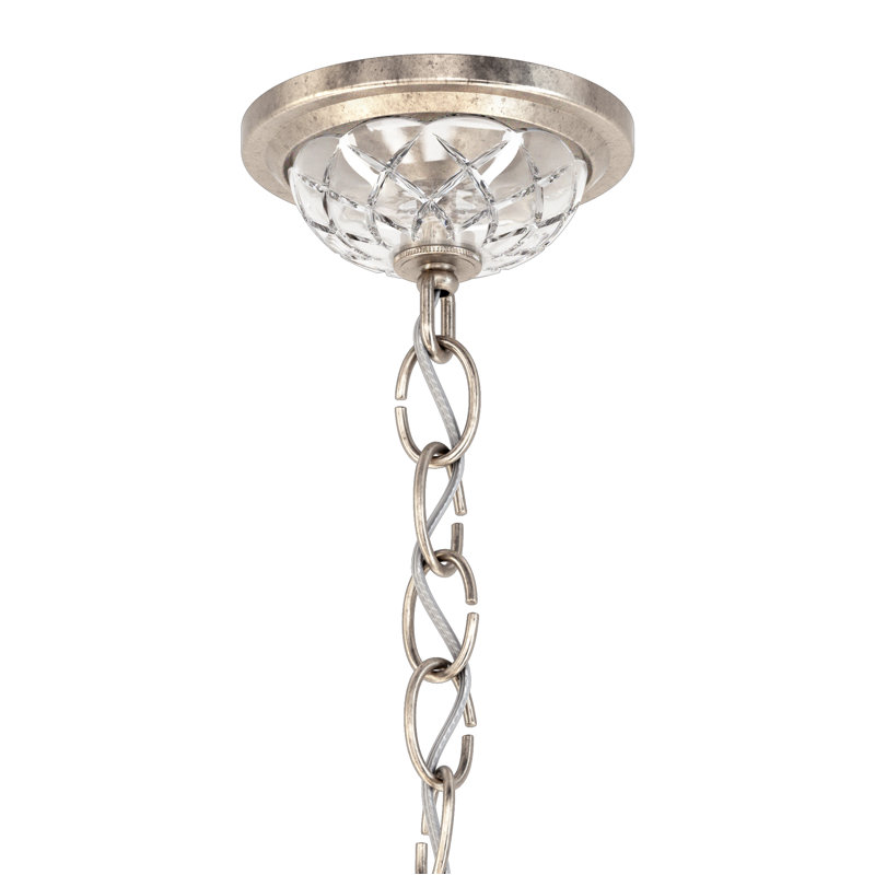 Century 28 - Light Glass Chandelier, Antique Silver
