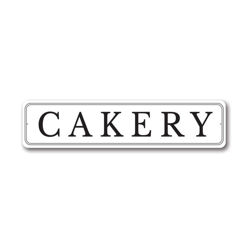 Enseigne en aluminium Cakery, H 6 po x l 24 po x P 0,06 po