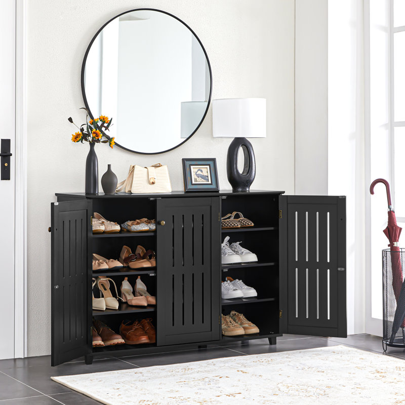 Eller 44.5" L × 14.6" W × 31.5" H 16 Pair Shoe Storage Cabinet
