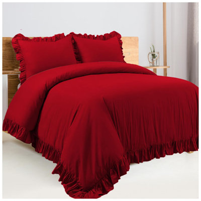 400TC Cotton Sateen Ruffle Duvet Cover Set