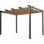 Weather - Toile de pergola rétractable pour le jardin, la terrasse. Structure en aluminium, stable et rouille. Conception murale. Protection. Cadre extérieur gris foncé avec auvent. Protégé. Pour patio, cour arrière, terrasse