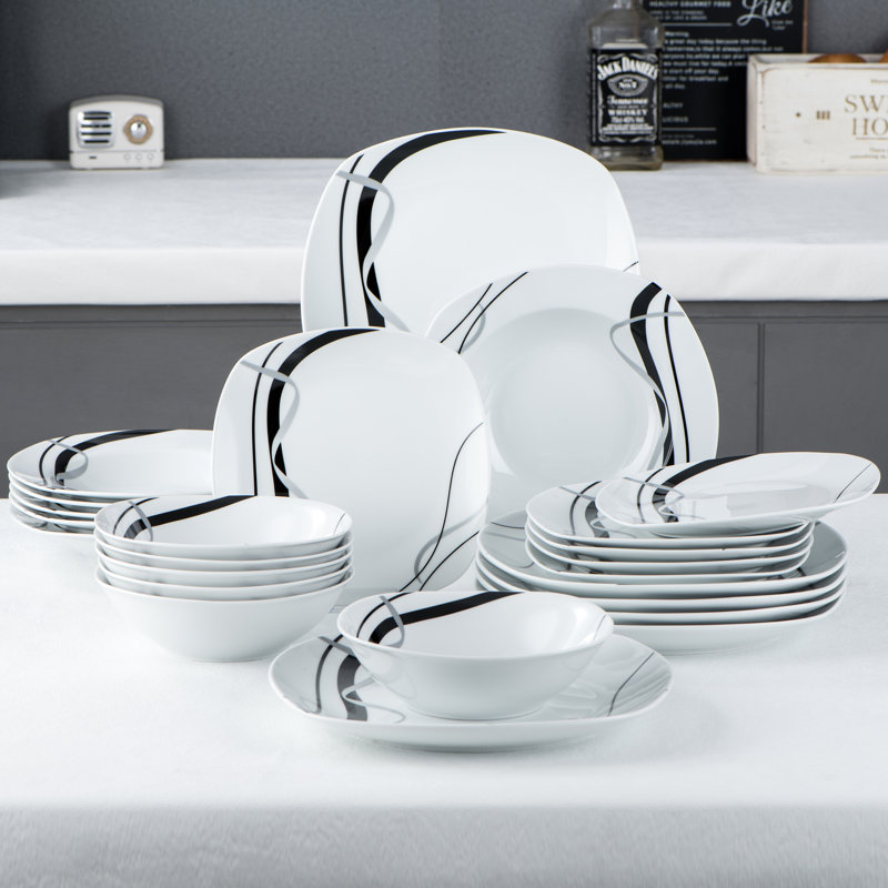 Tomas 18 Piece Porcelain China Dinnerware Set - Service for 6