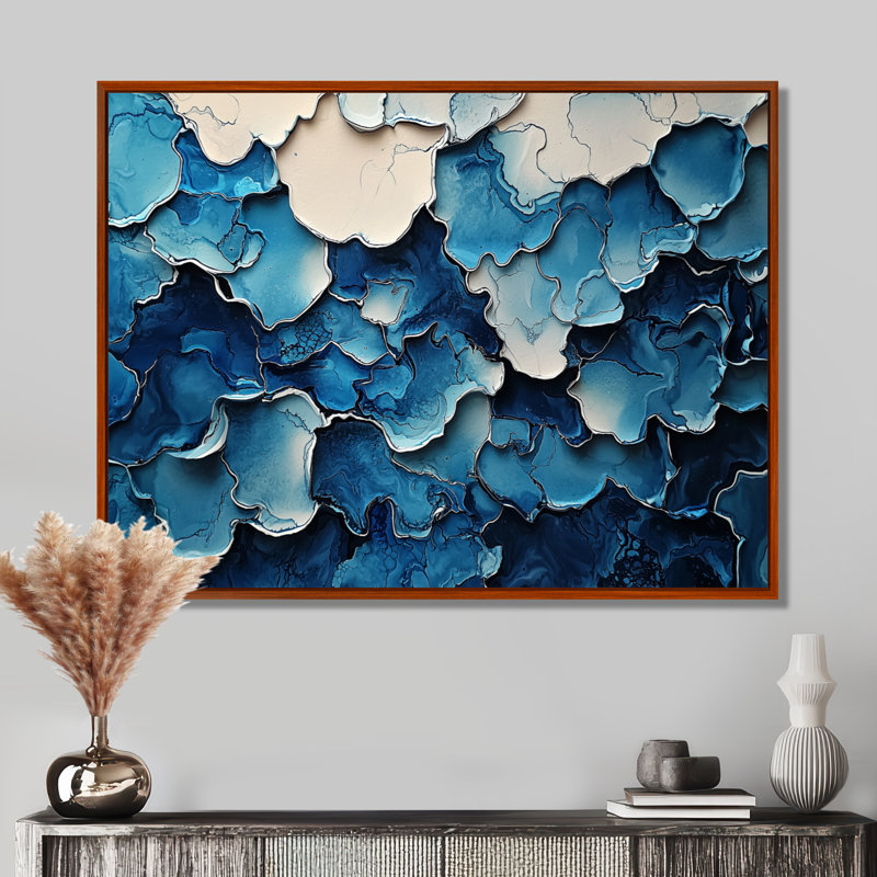 Okla - Abstract Large Wall Art, H 34 po x l 44 po, Cadre flottant, Brun