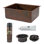 25" Hammered Copper Kitchen Single Basin Sink with Matching Drain and Accessories
