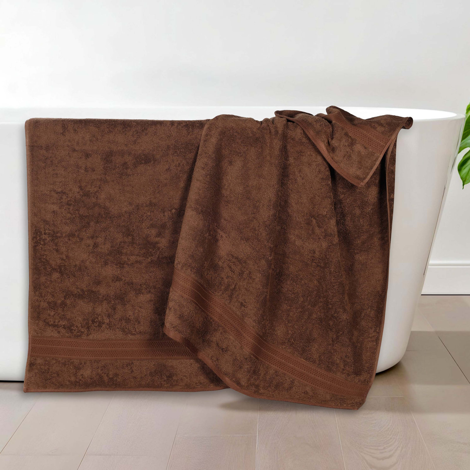Nolhan Bamboo Cotton Bath Towel Set, Coco