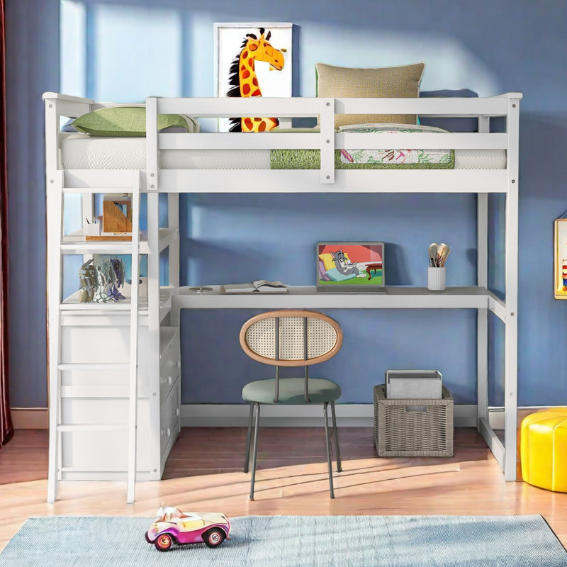 Lit mezzanine simple Jolayne Kids, Blanc