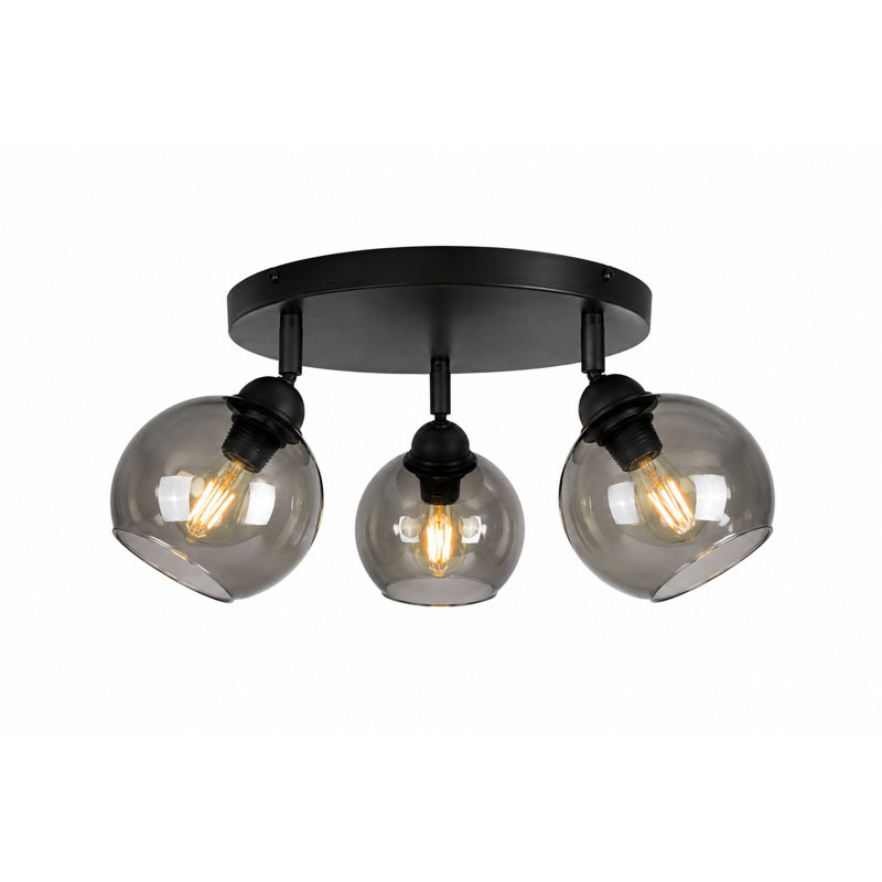 Solen Glass Ceiling Spotlight, Black
