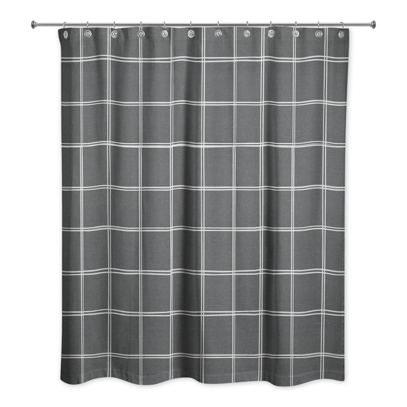 Rideau de douche simple Perine, Gris foncé