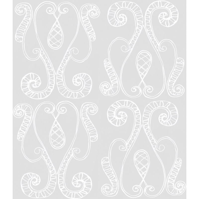 Susan Hable Damask Wallpaper by Susan Hable, Light Gray