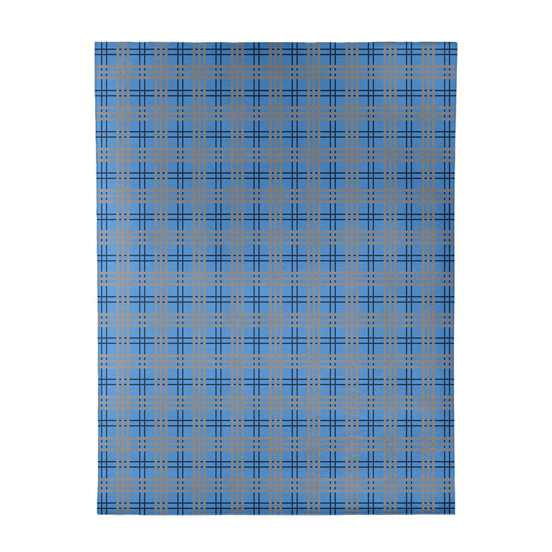 Tapis à carreaux bleu, Rectangle 8 pi x 10 pi