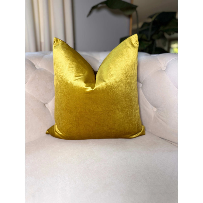 Housse de coussin en velours Golden Olive