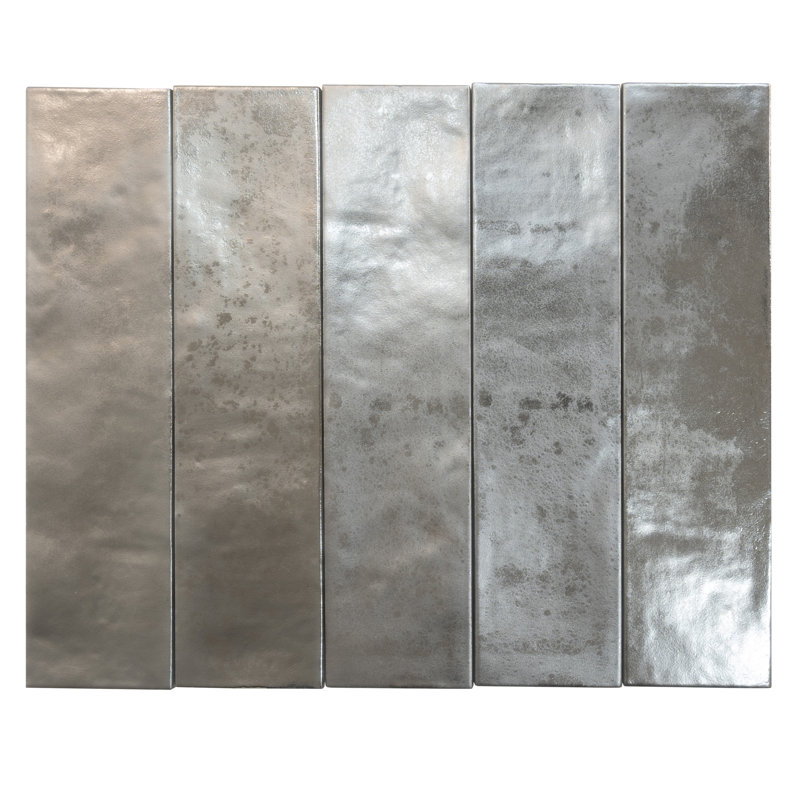 Bravura 2,5 po x 10 po Carreau de mur de métro en céramique mat (5,06 pieds carrés / caisse) - paquet de 30, Gris foncé