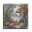  'Bunny In Basket With Easter Eggs' by Rey Klimt Metal Wall Art, 12" x 12"-1293278497