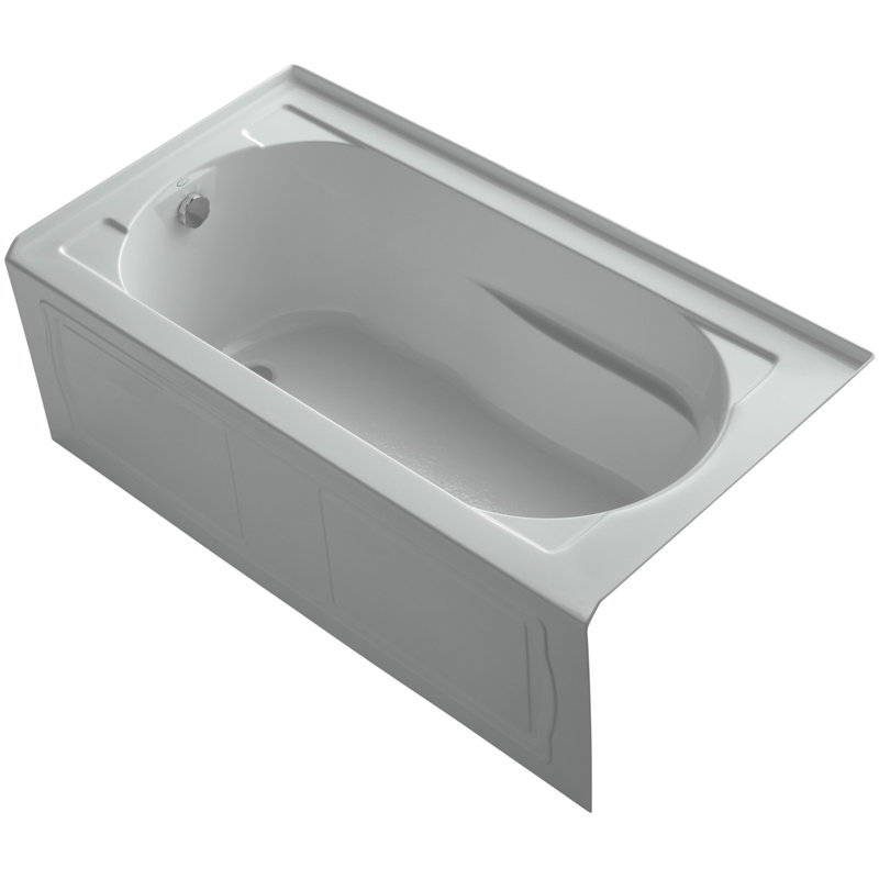 Baignoire de trempage 60 "x 32" Devonshire, Gris glacial, Gauche