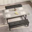 Ensemble de table de salle à manger pour 4-8, ensemble de 3 pièces extensibles 63 po avec 2 bancs rembourrés - Grande table de cuisine rectangulaire avec structure en métal pour économiser de l'espace dans les appartements-402582553