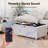 Smart Coffee Table with Refrigerator and Freezer Drawers Wireless Charging and Built In Speakers-549882587