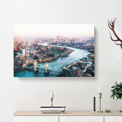 River Thames And London Skyline - Wrapped Canvas Print