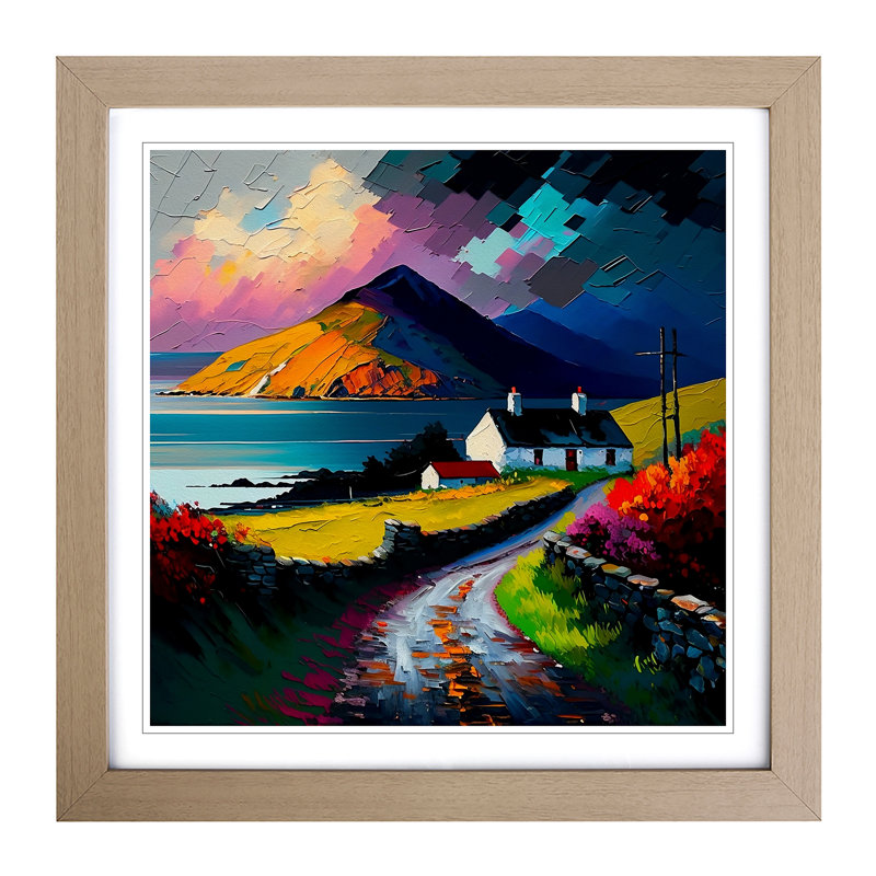 Ireland Palette Knife - Framed Print, Oak
