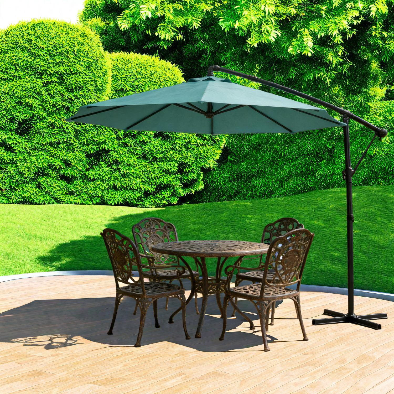 large patio umbrellas near me GRANDPATIO Duo Sidepost Aluminum Cantilever Outdoor Umbrella the umbrella provides up to 6 Summit Living 13 ft Large