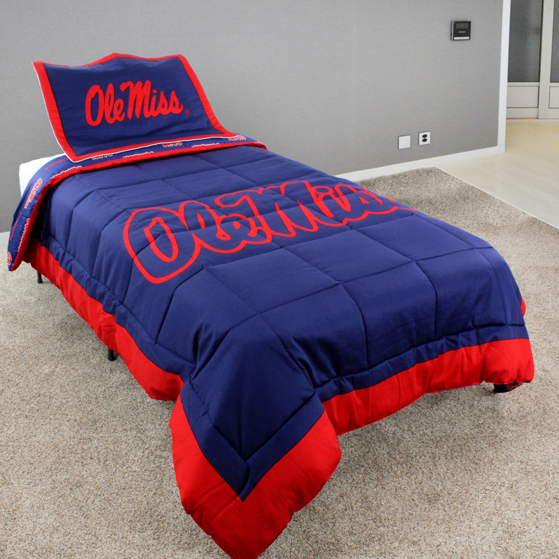 NCAA Sateen Comforter, Full Comforter + 2 Standard Shams, Ole Miss