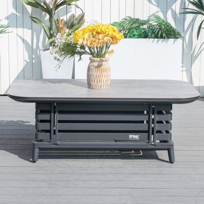 Table basse de patio en aluminium