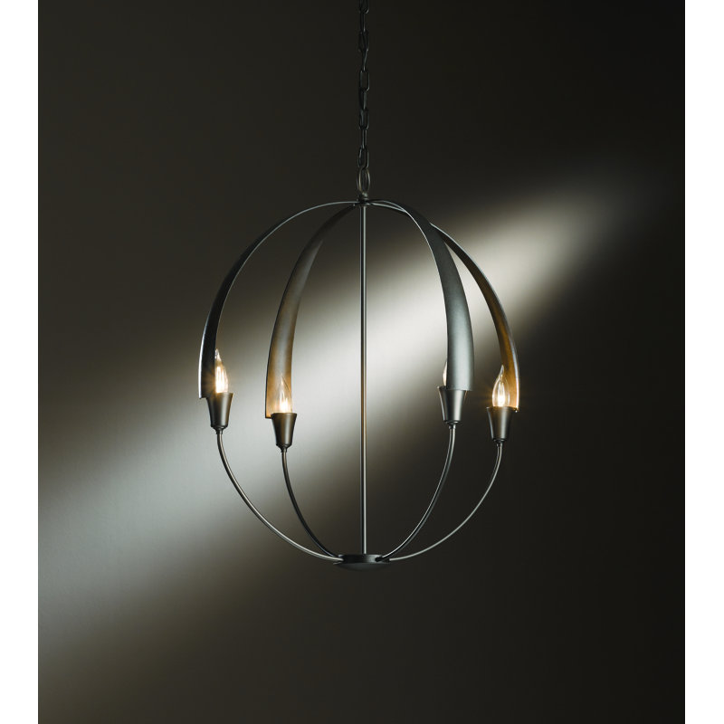 Cirque 4 - Light Sphere Globe Chandelier, 28.2" H x 25.3" W x 25.3" D, Dark Smoke