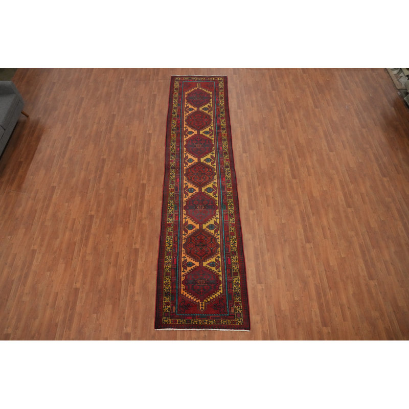 Tapis de couloir géométrique traditionnel 4x15