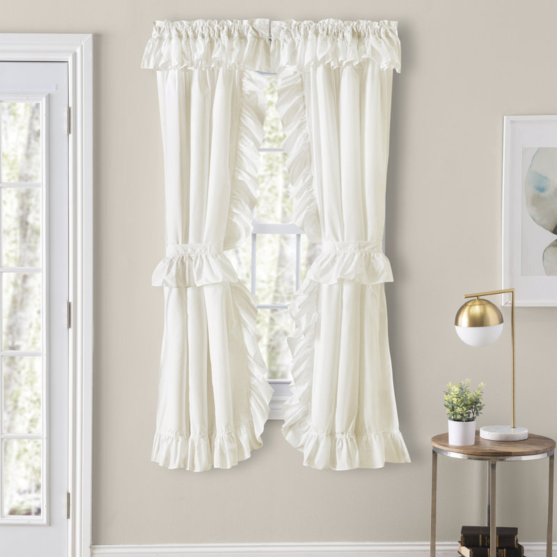 Paire de rideaux transparents avec passe-tringle Aashriya, Naturel, L 42 po x L 54 po