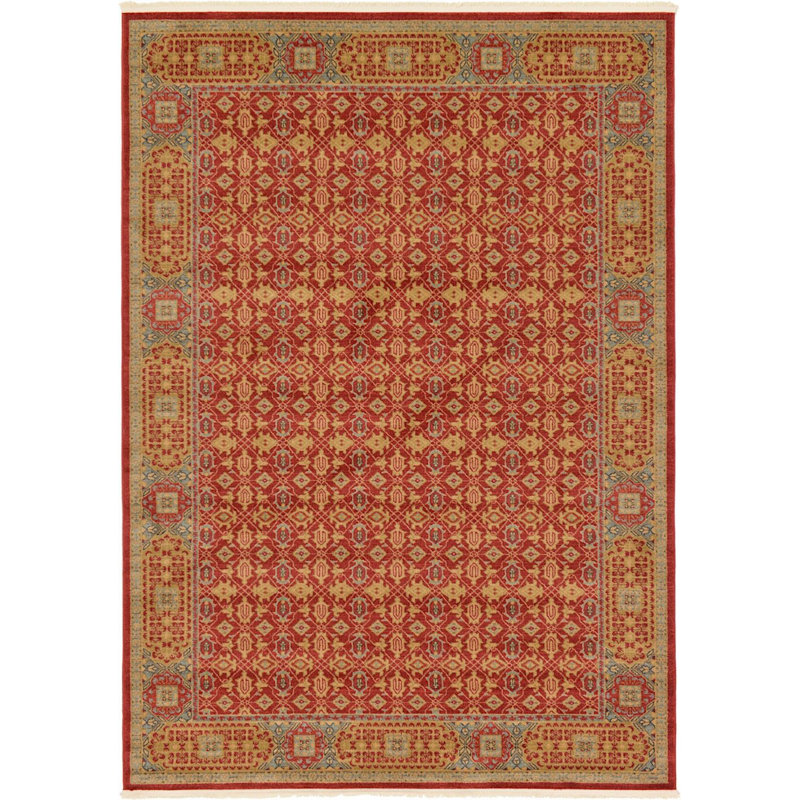 Tapis à motif oriental rouge Palazzo, Rectangle 6 pi x 9 pi
