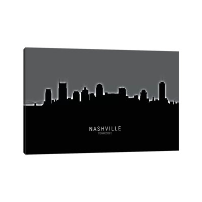 Nashville Tennessee Skyline by Michael Tompsett - Wrapped Canvas Print