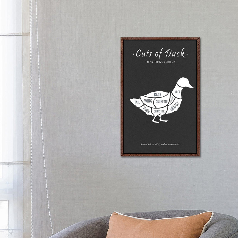 Butchery Duck by Mark Rogan - Print on Canvas, Classic Brown Wood Framed, 66.04cm H x 45.72cm W x 3.81cm D