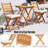 3-Piece Acacia Wood Folding Outdoor Bistro Set with Removable Seat Cushions