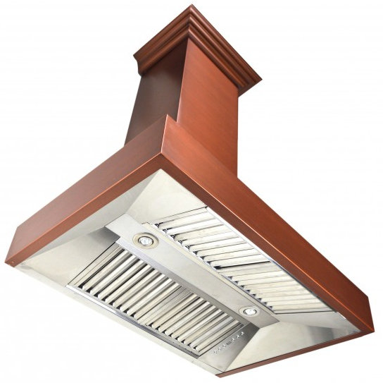 30" 400 CFM Ducted Wall Mount Range Hood, Hand-Hammered Copper, 30" W