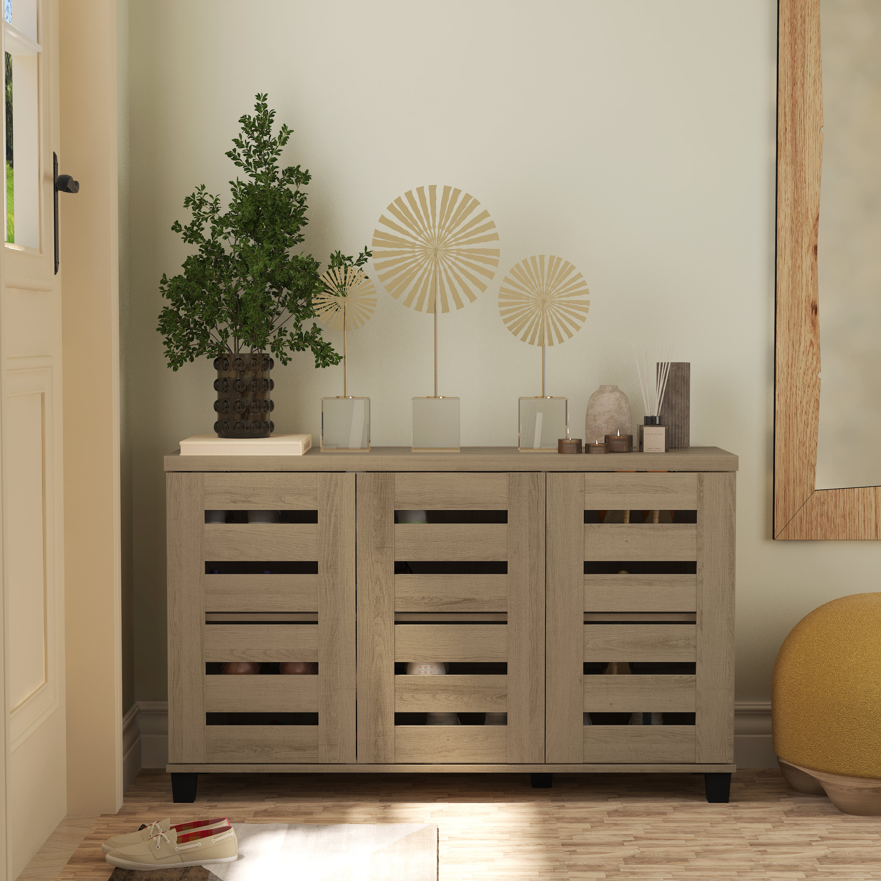 Steelside™ Lismore 16 Pair Shoe Storage Cabinet & Reviews | Wayfair