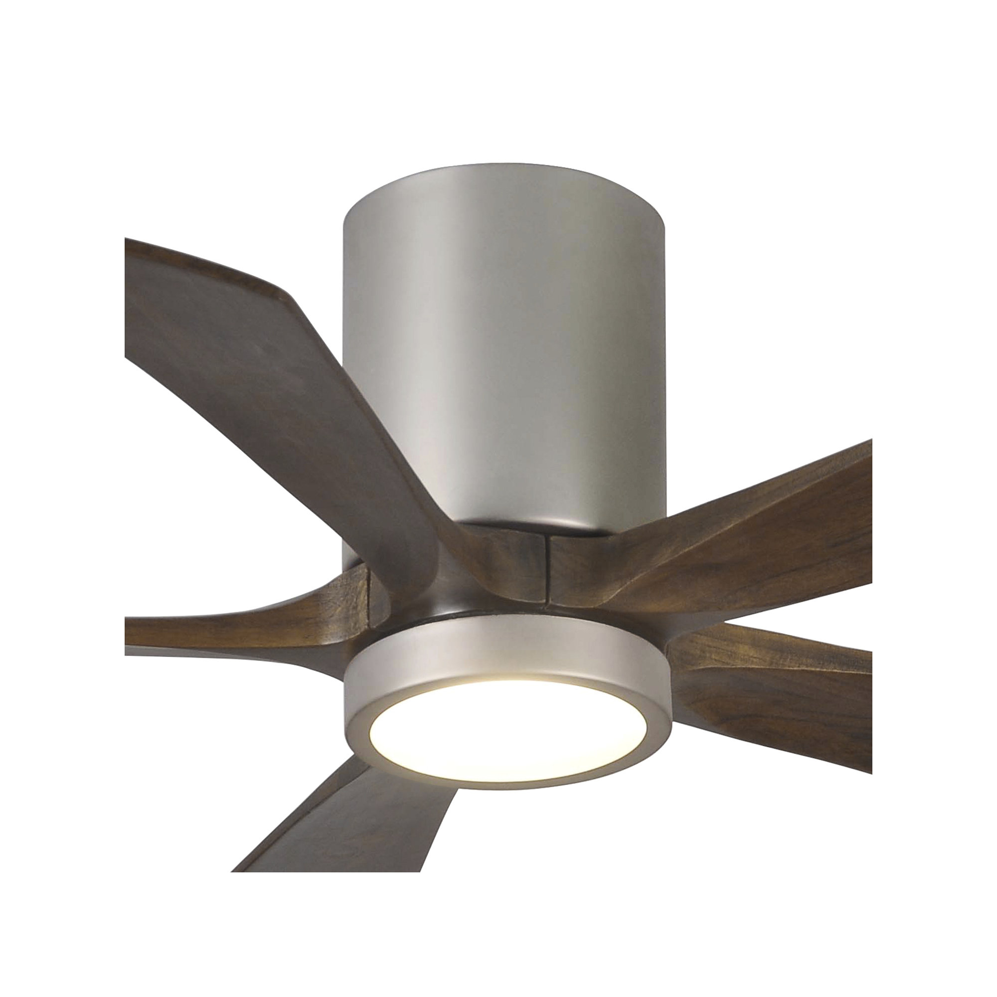 Irene 5 - Blade LED Ceiling Fan with Light Kit Included, Brushed Nickel, Walnut Tone, 42"