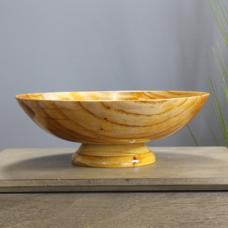 Elegant Hand-Carved 12" Rosewood Decorative Fruit Bowl