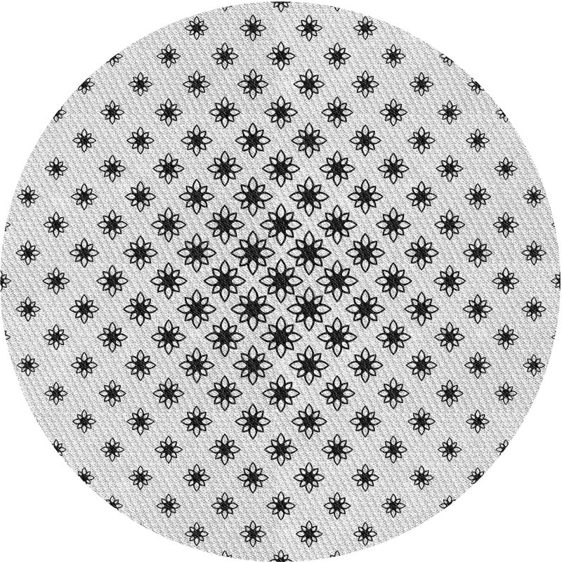 Tapis floral gris, Rond 8 pi