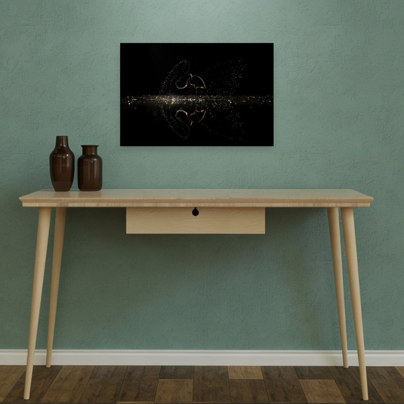 Night Bird Splash Contemporary Bird Wall Art Print 1 Piece Wrapped Canvas Wall Art, 30.48cm H x 45.72cm W