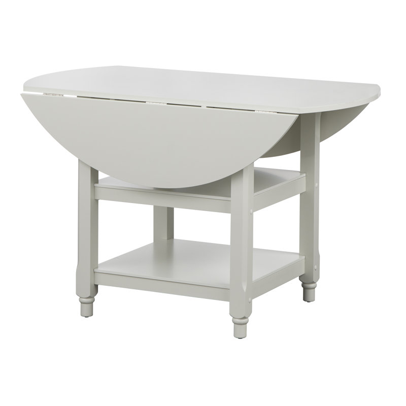 Ensemble de salle à manger rond Napoli, Blanc, 3 pièces: table, 2 chaises