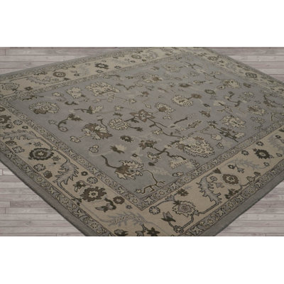 Multi Size Gray Hand Tufted Traditional Wool Oriental Area Rug
