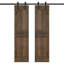 Porte de grange à panneaux et en bois avec quincaillerie d'installation-69420410-69420408