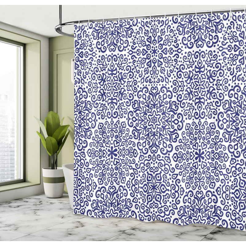 Ensemble de rideau de douche + crochets, H 75 po x l 69 po