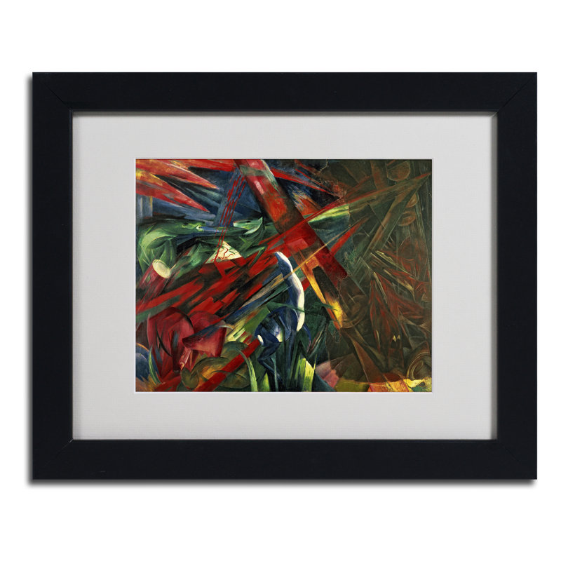 Franz Marc Abstract Animals Canvas Art with Black Frame