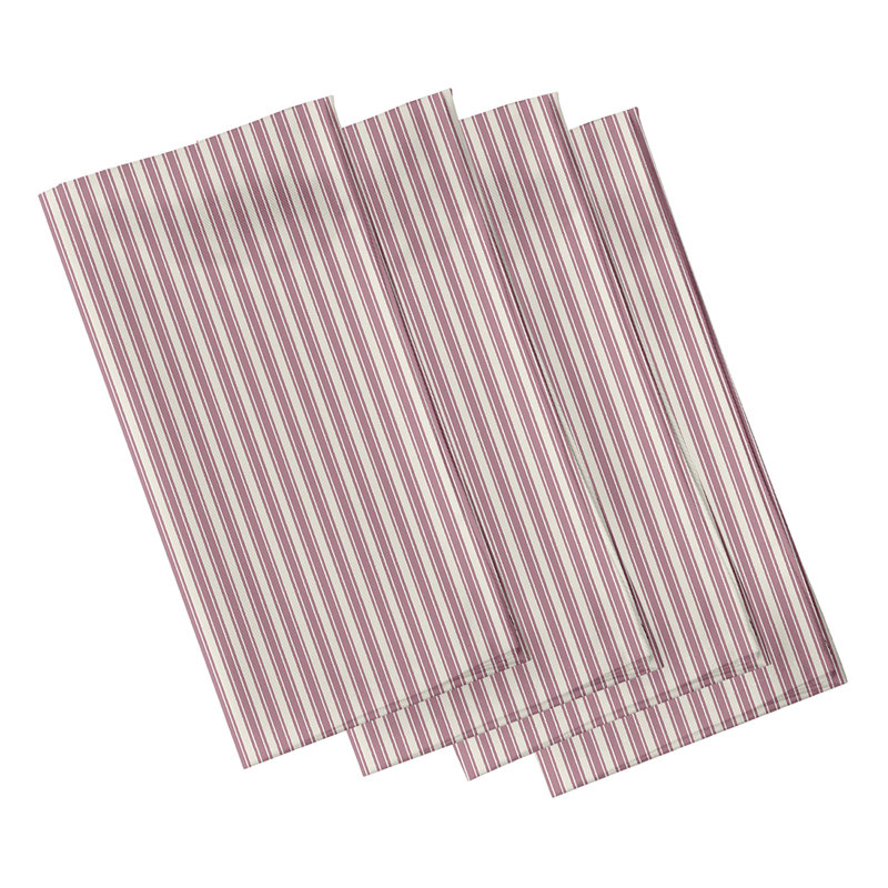 Joao Ticking Stripe Napkins, Purple